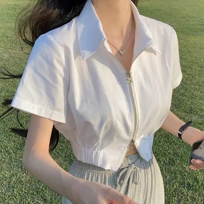 Женская летняя куртка с коротким рукавом в стиле K-POP