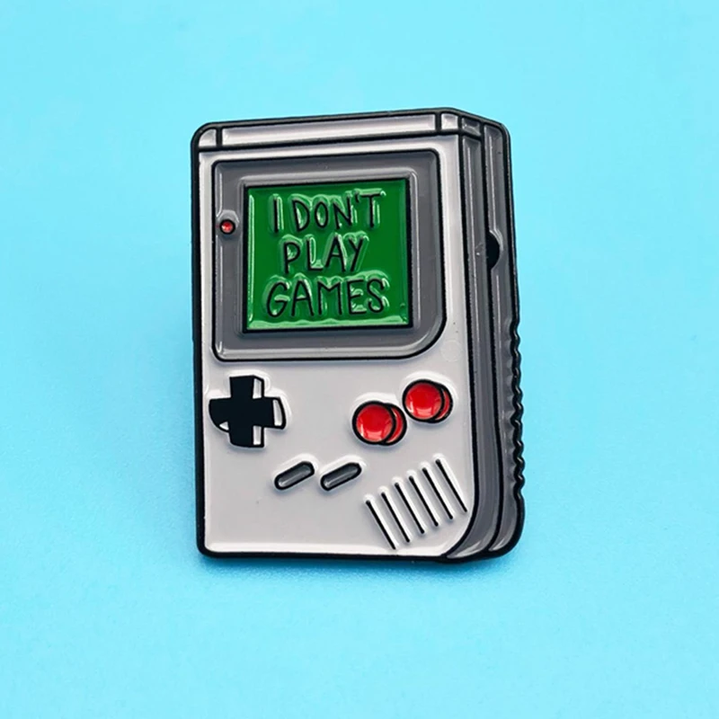 

I Do Play Games Game Machine Brooch Metal Badge Lapel Pin Jacket Jeans Fashion Jewelry Accessories Gift