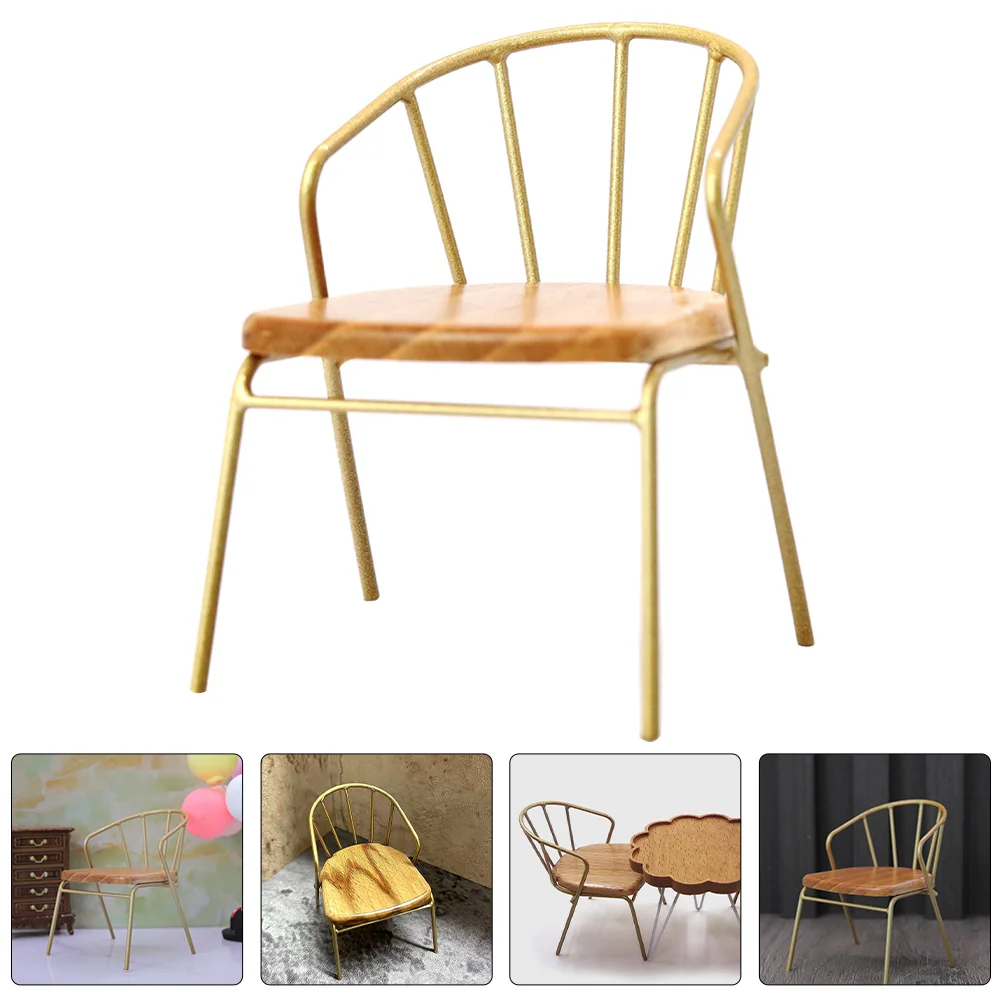 

Mini Chair Toys Dollhouse Accessories Wooden Adorable Miniature Model