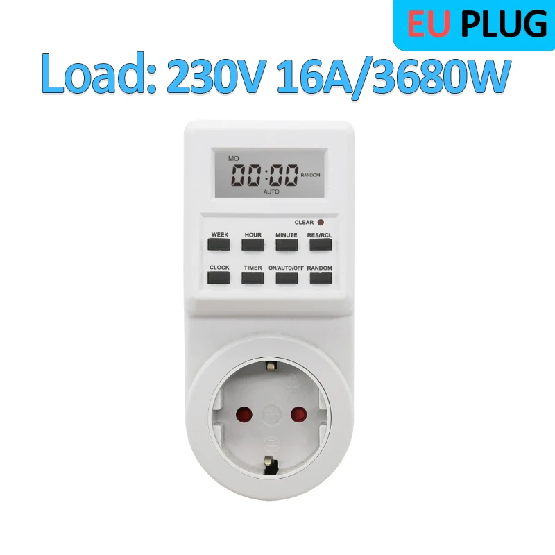 

Электронный цифровой таймер, 24-часовой программируемый контроль времени, розетка, бытовые кухонные таймеры, вилка стандарта ЕС, Великобритании, США, Австралии, FR