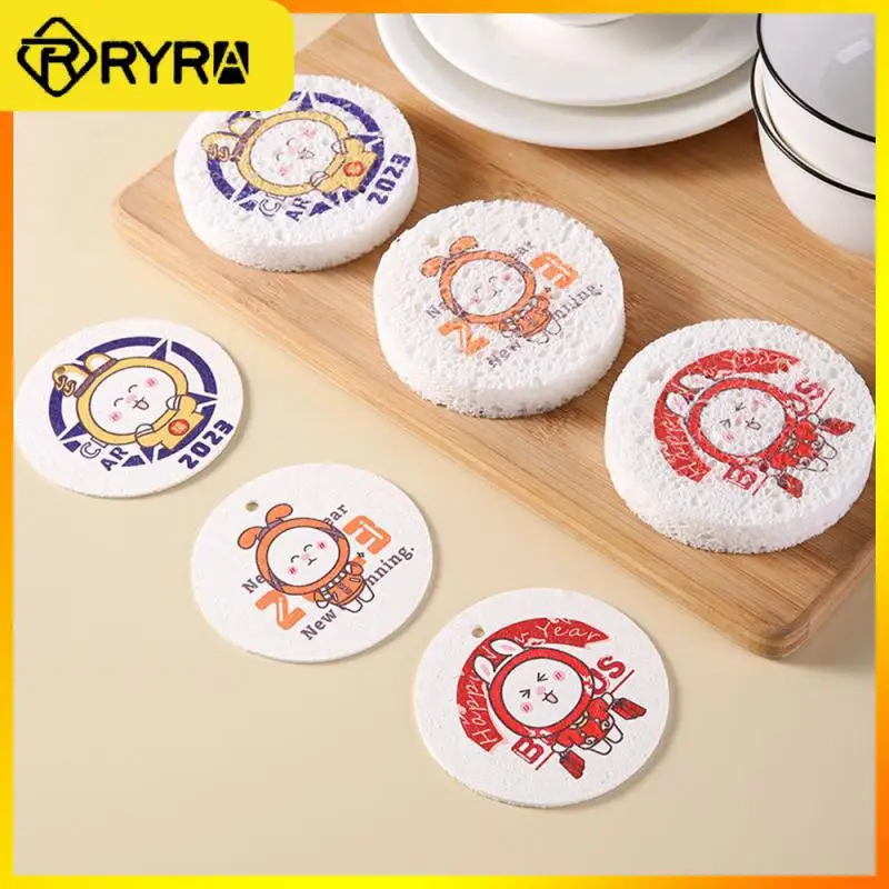 

Cartoon Dishwashing Cloth Creative Household Dishcloth Portable Oil Absorbing Kitchen Tools Wood Sponge Wipe Cleaning Supplies