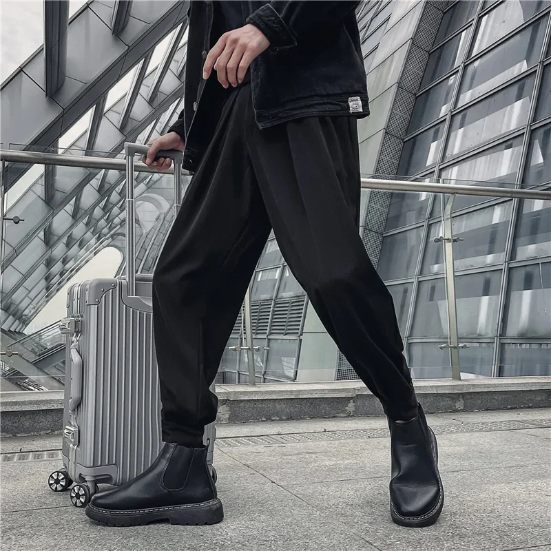 Autumn Winter Magic Draped Ninemeter Men's Pants Stylish Workoveralls Harem Bunded Feet Adhesive Boots |