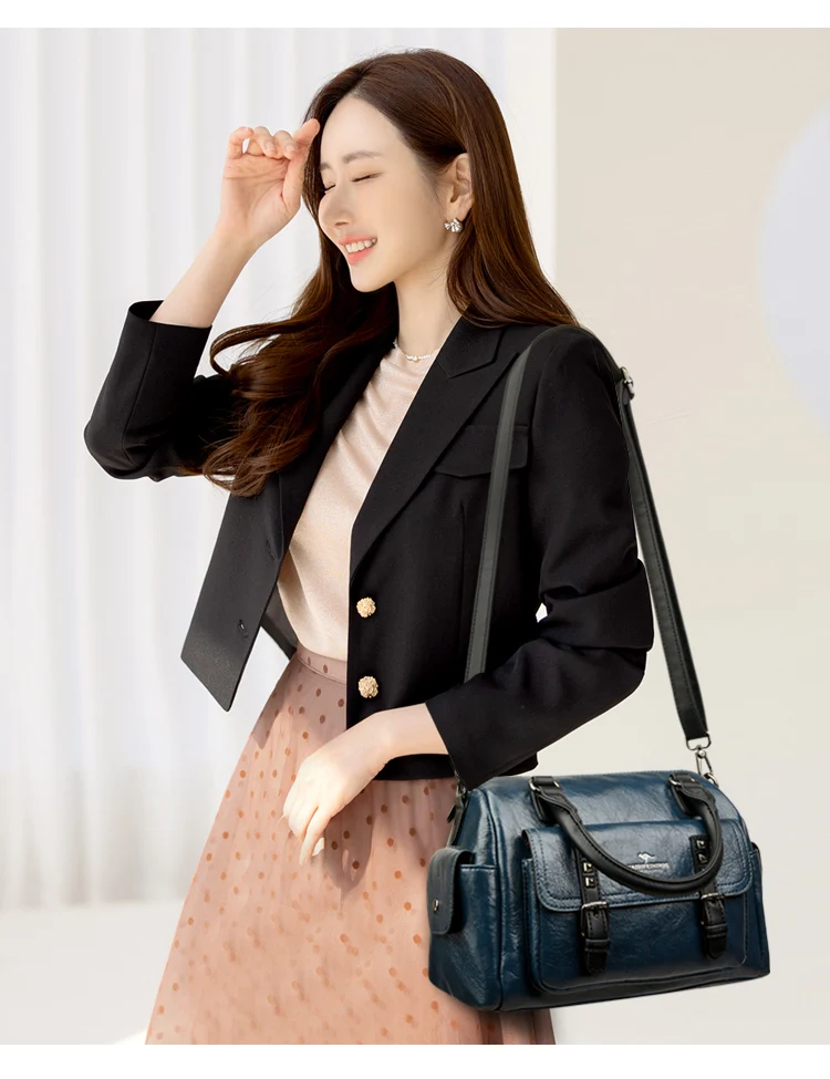 Роскошная модная повседневная сумка-тоут сумка через плечо из мягкой кожи с