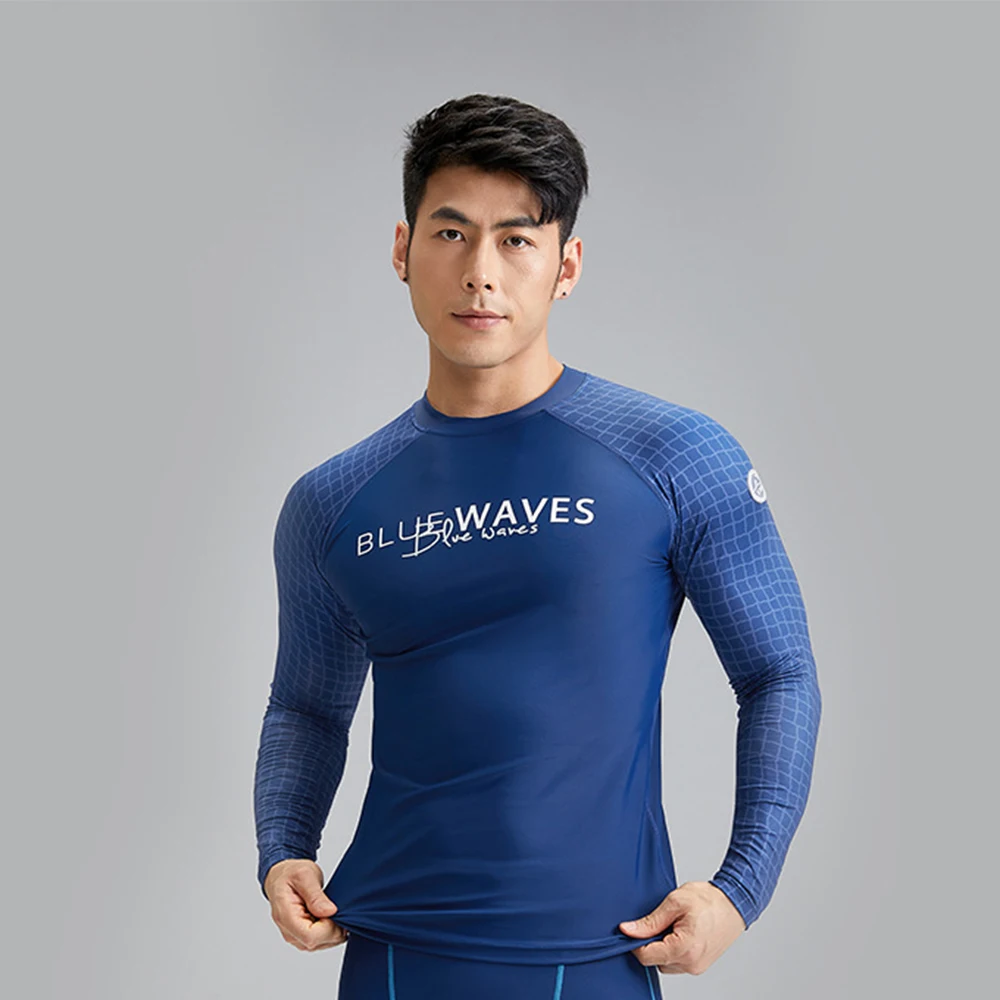 

Men Swimsuit Swimming T-shirt Beach UV Protection Swimwear Rash Guard Long Sleeve Surfing Diving Swimsuit Surf T-shirt