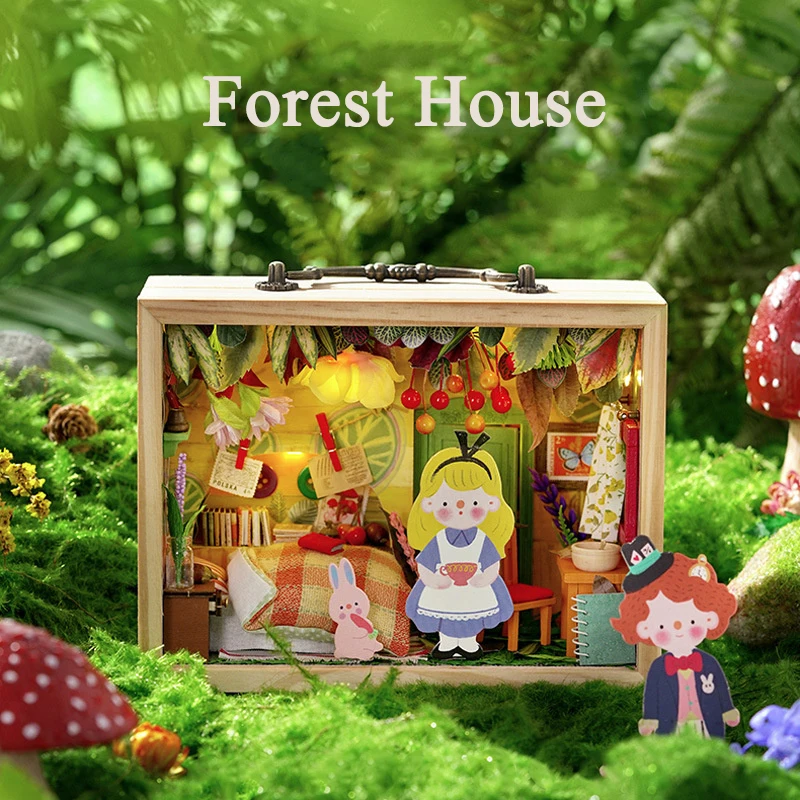 New DIY Dollhouse Wooden Miniature Building Kits with Furniture Toy Store Casa Girl Dream Doll Houses for Children Birthday Gift |