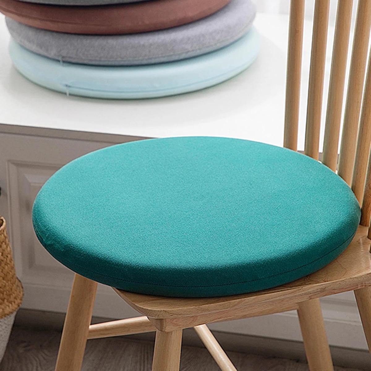 Мягкая подушка для стула с низким отскоком регулируемая круглая моющаяся