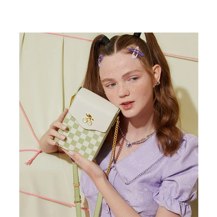 

Новинка 2023, брендовая оригинальная Роскошная Высококачественная модная трендовая Шахматная коробка Oshna, маленькая Диагональ на одно плечо