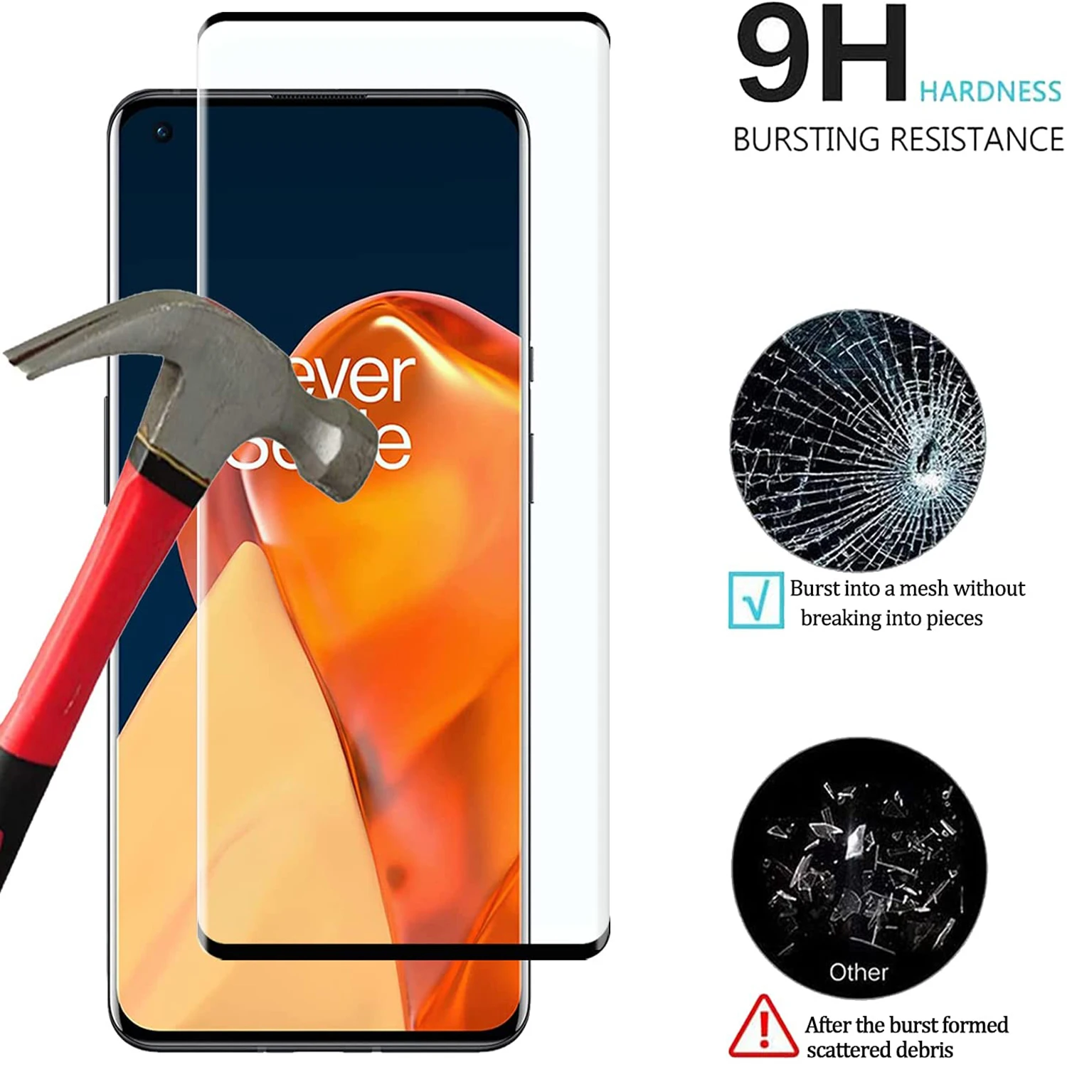 2/4Pcs 3D Curved Ultrasonic Fingerprint Tempered Glass For OnePlus 7 8 9 11 10 Pro 7T Pro Screen Protector Glass Film