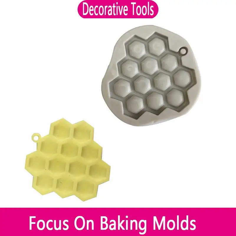 

Full Mirror Honeycomb Honey with Holes Epoxy UV Resin Glue Silicone Mold Honeycomb Punch-free Handmade Pendant Mold Cake Mold