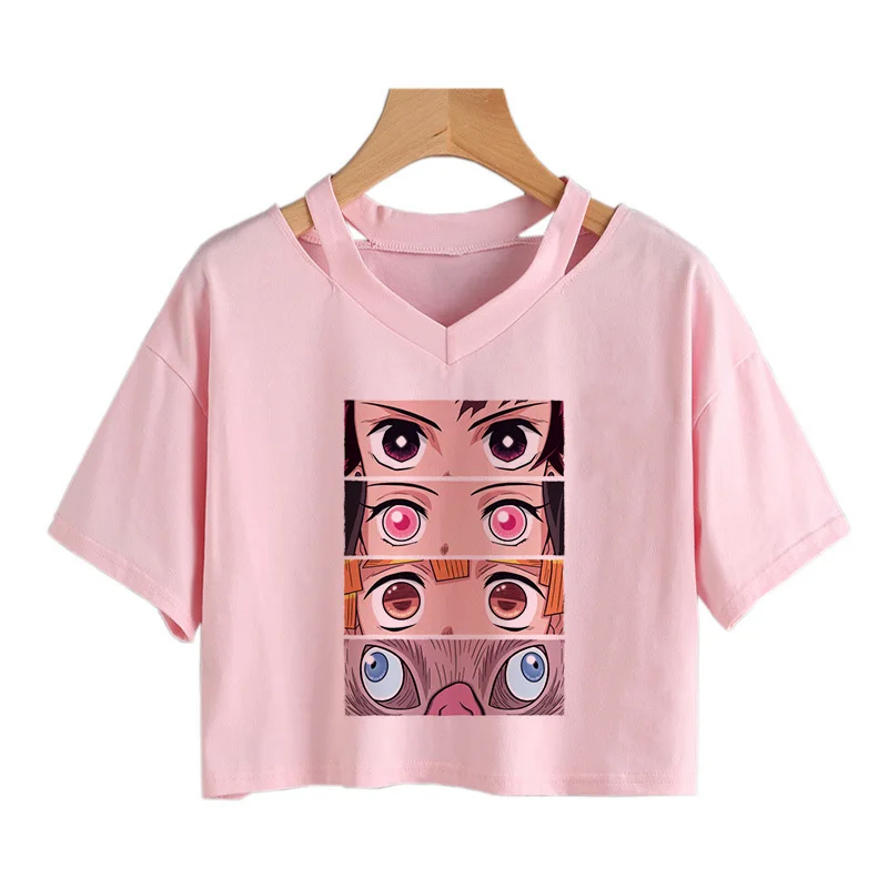 Футболка женская с изображением рассекающего демонов милая графическая рубашка