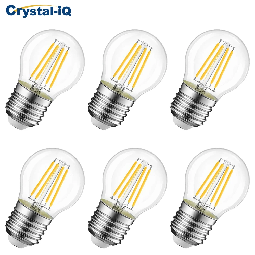 

6Pcs/Lot E27 E26 LED Light Bulb Retro Edison G45 2W 4W Dimmable LED Filament Lamp 220V Warm Cold White 2700K6500K for Home