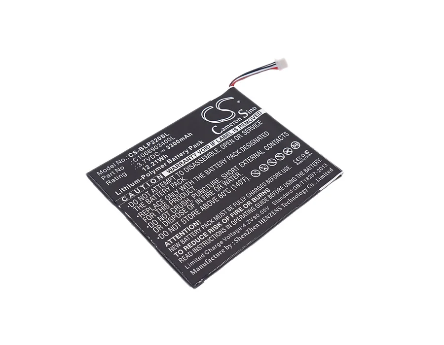 

Tablet Battery For BLU BT-D005L C1068903400L TouchBook 8.0 3G P220U P220 BT-E505 Volts 3.7 Capacity 3300mAh / 12.21Wh