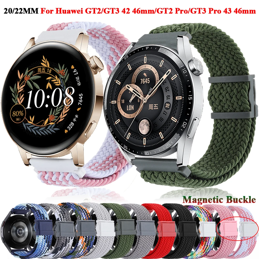 

Ремешок для смарт-часов Huawei Watch GT3 GT 3 Pro 42 43 46 мм, браслет на запястье с магнитной застежкой, 20 22 мм