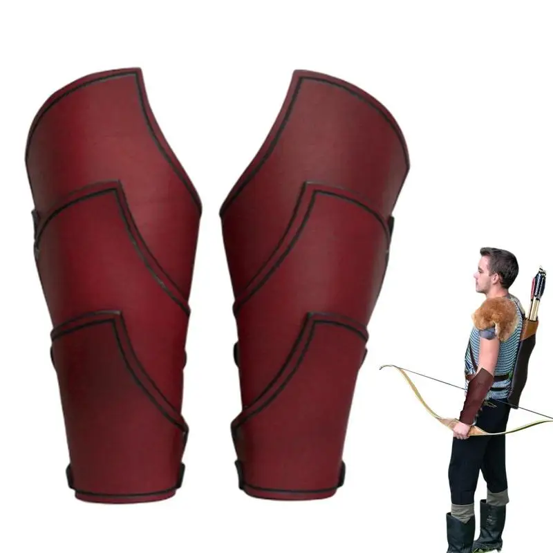 

Medieval Wrist Guards Bracers Medieval PU Leather Bracers Arm Armor Adult Retro Battle Arm Bracers For Halloween Party