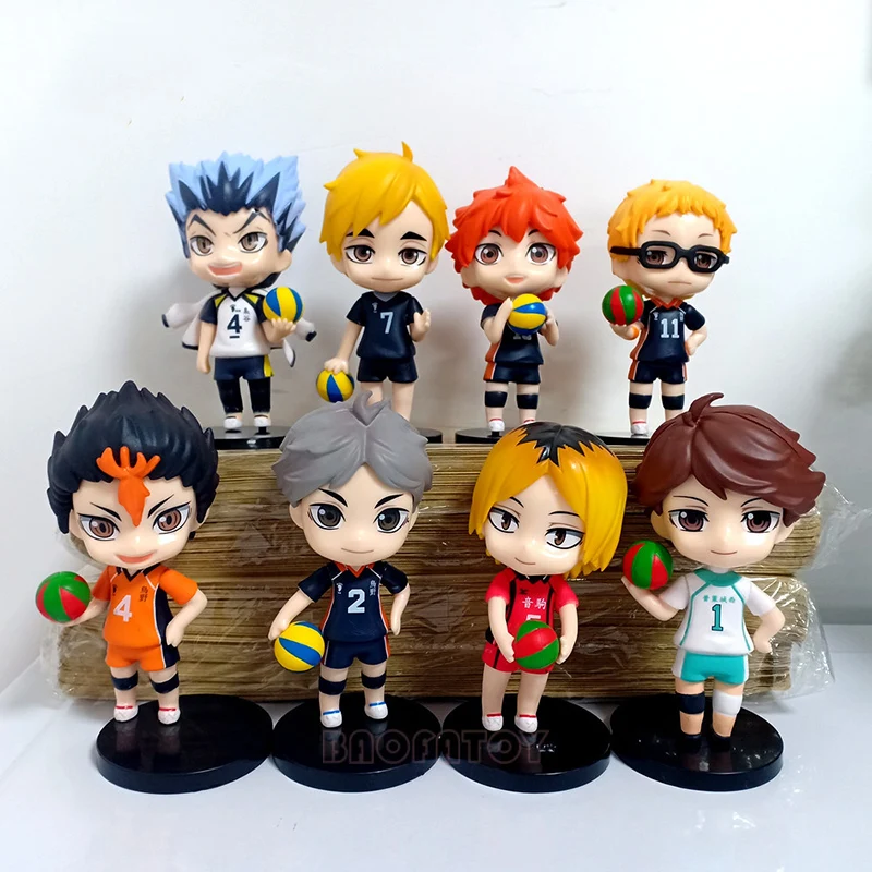 

10cm 1pcs Random Haikyuu!! Anime Figure Q Version Koshi Sugawara/Osamu Miya/Toru Oikawa Action Figure Collectible Model Doll Toy