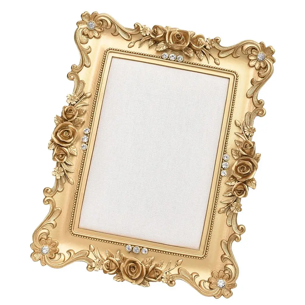 

Photo Frame Earrings Necklace Jewelry Display Holder Vintage Showcase gold color