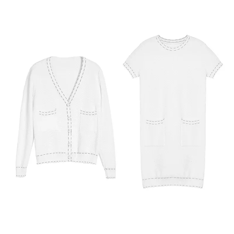 Аутентичный большой заводской вязаный комплект женской одежды из 100 предметов