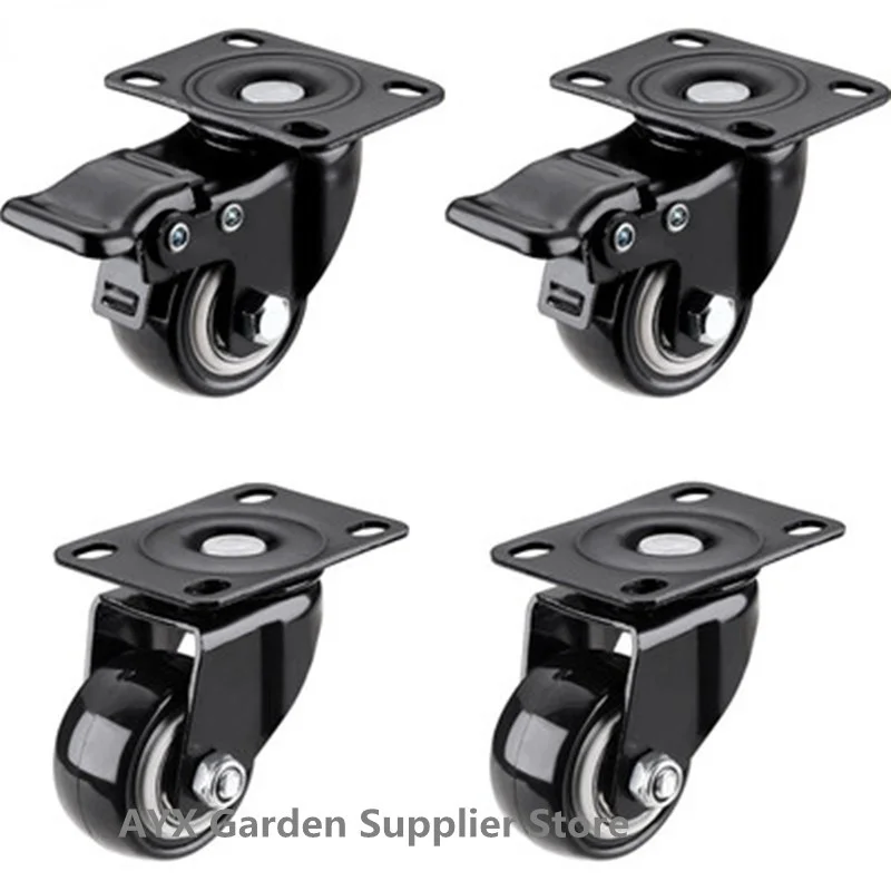 

4pcs 2inch Heavy Duty Caster Wheels Polyurethane Swivel with 360 Degree Top Plate 220lb Total Capacity for Furniture