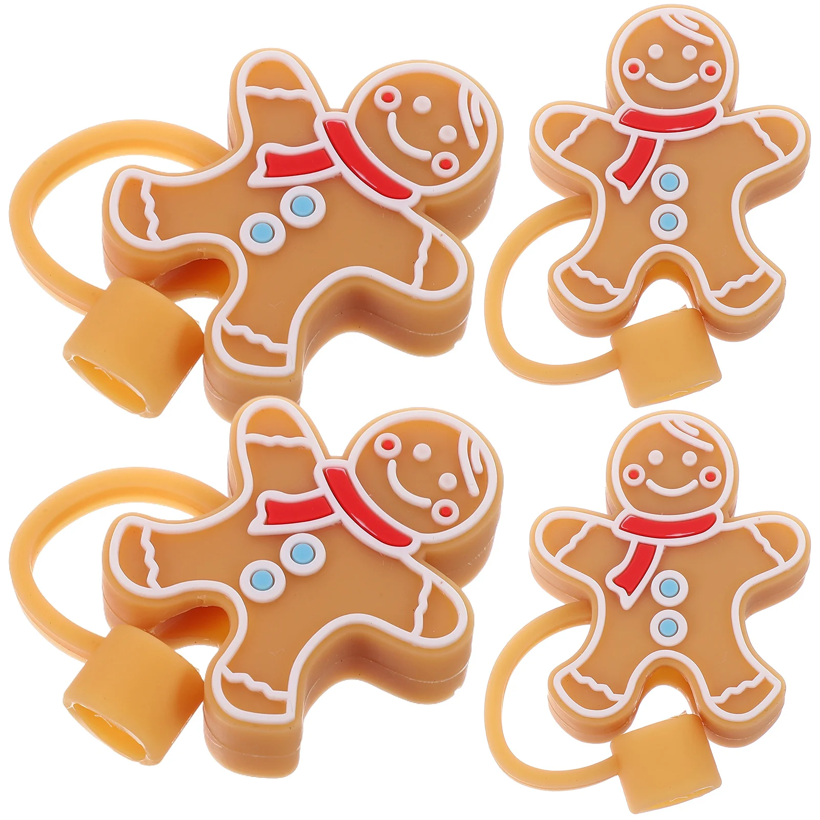 

4 Pcs Straws Silicone Covers Disposable Caps Lids Silica Gel Reusable Tips For Tumblers