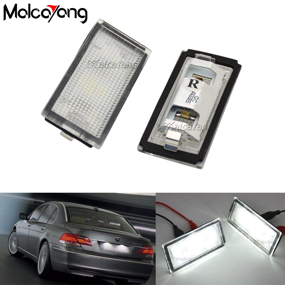 

2X Car White No Error LED Number License Plate Light For BMW E66 E65 7-Series 735i 2006 2007 2008 12V Canbus License Plate Lamp