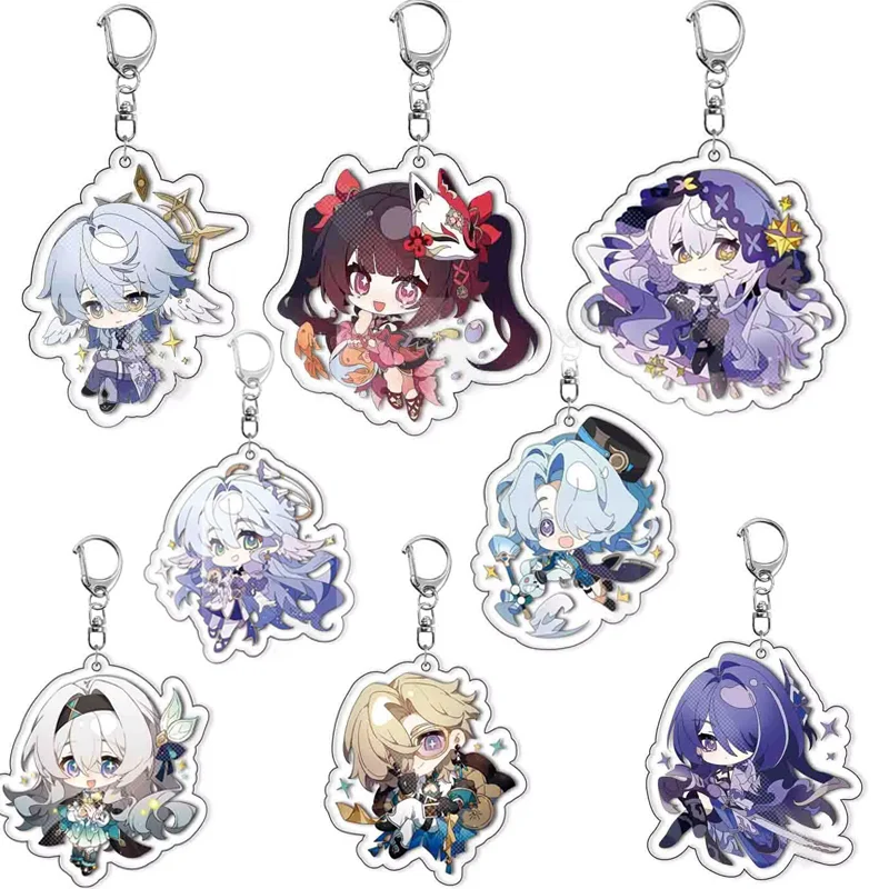 Фото Прекрасный брелок Honkai: Star Rail Sparkle Acheron Firefly Robin Aventurine Misha Sunday Брелок для ключей Игра Рюкзак Подвеска Опора Значок №1