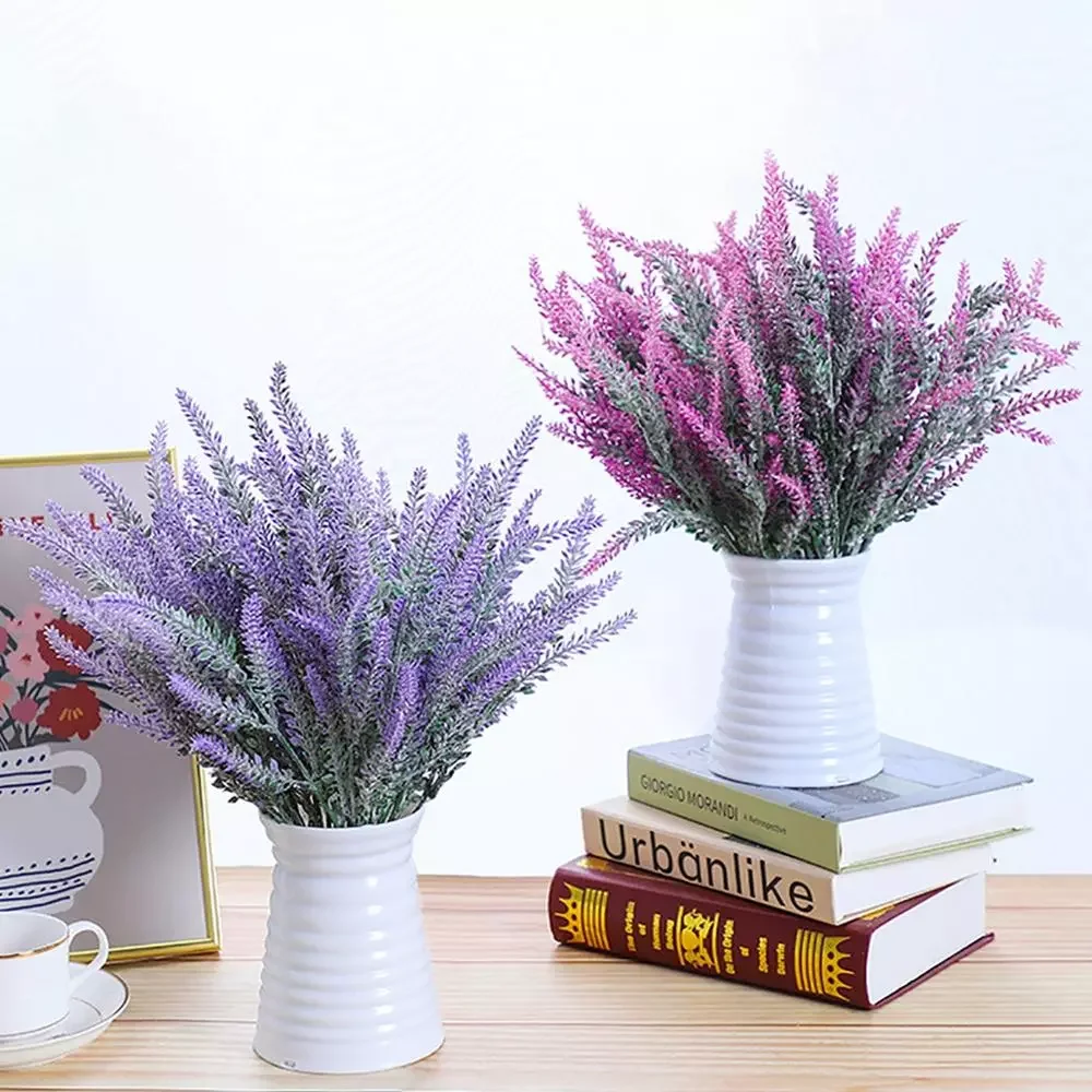 

Bundle Romantic Provence Lavender Home Decoration Accessories Vase Decoration For Home Artificial Flowers Grain Fake Plant