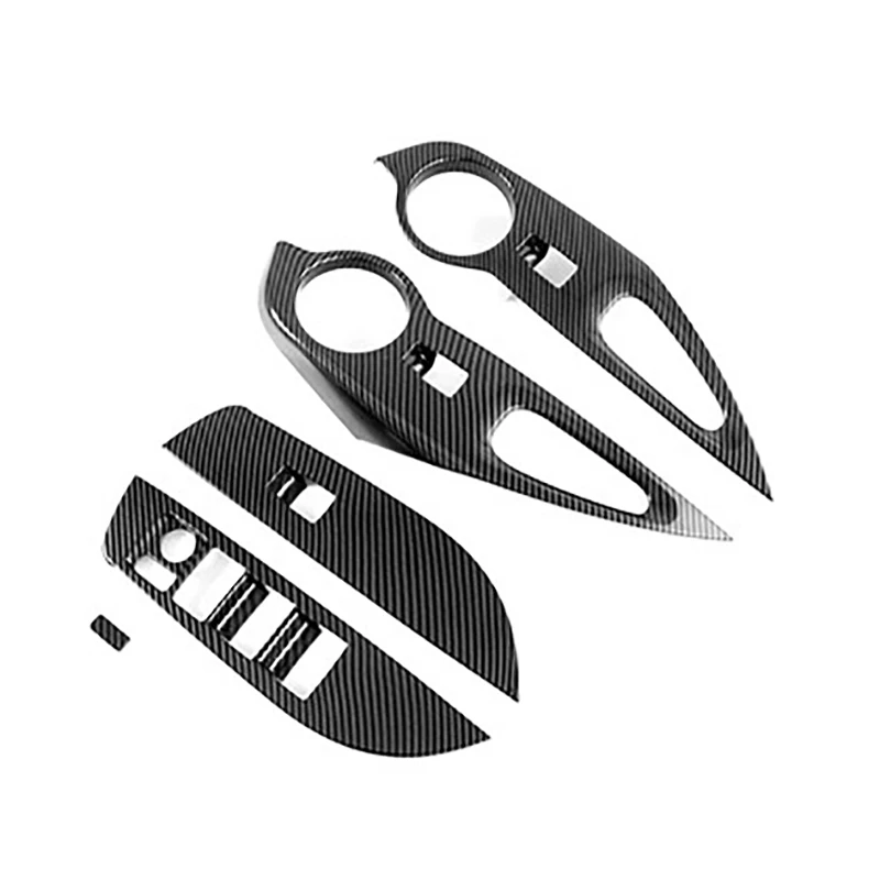 

For Toyota Corolla Cross 2020 2021 Car Carbon Fiber Door Window Lift Switch Panel Cover Trim Accessories, Drive Right