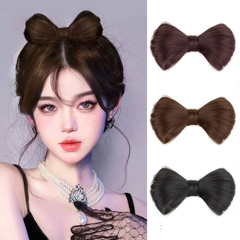 

Synthetic Bow Hair Bun Claw Chignon Hair Bun Straight Updo Hairpiece High Temperture Fake Hair Duckbill Clip Styling Tools
