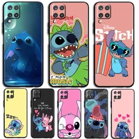cute lilo stitch phone case for samsung galaxy a10 a20 a30 a2 core a40 a50 s e a60 70s a70 a80 a90 black luxury back funda cover