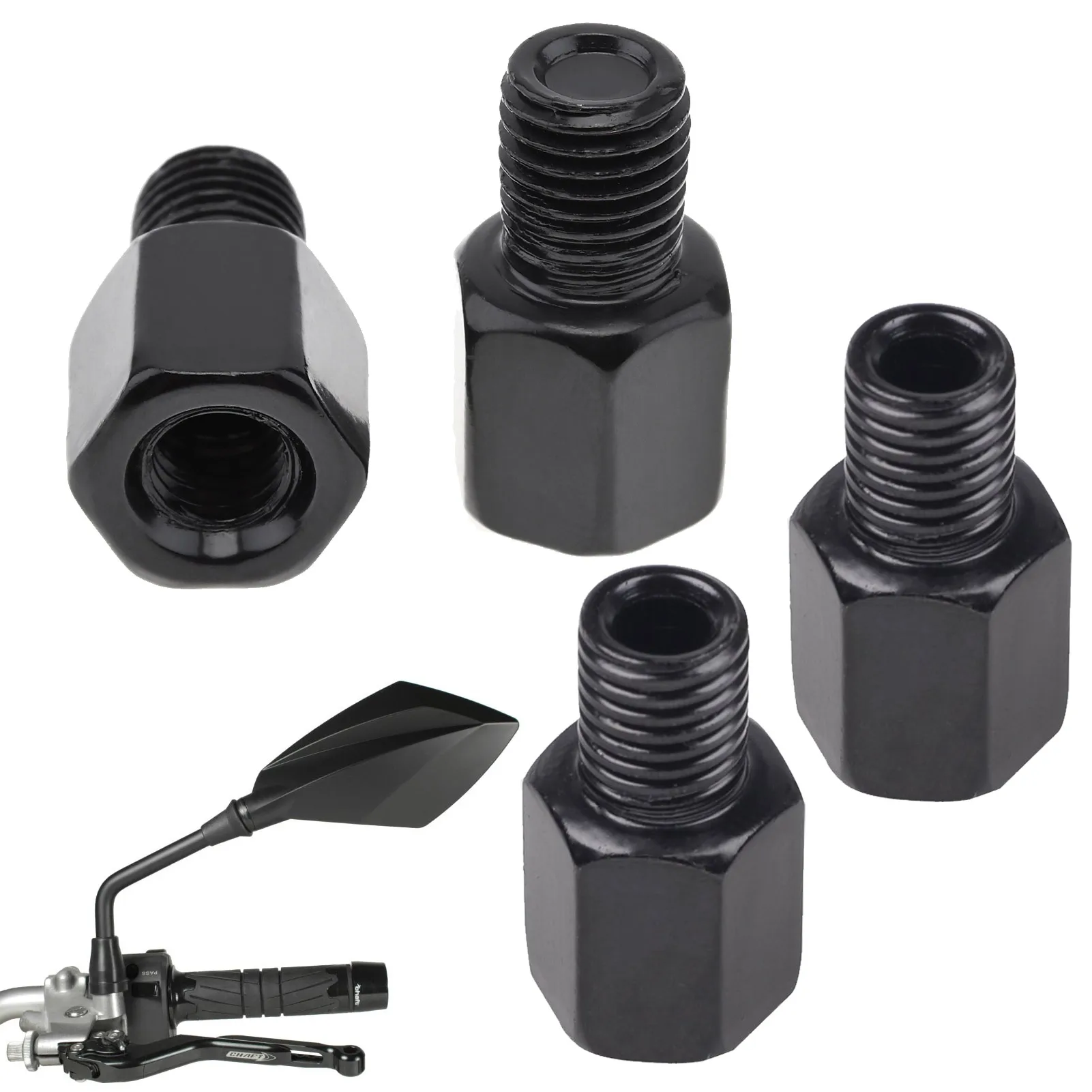 

Motorcycle Mirror Adapter Motorbike Rear Mirror Screws 4Pcs Extender Screws For Motorbike Rearview Mirrors Converts M10 To M8 Or