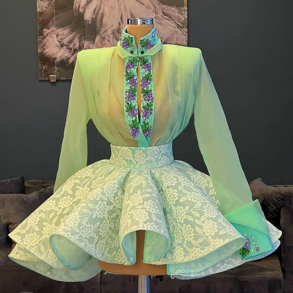 Женское платье для выпускного вечера Короткое бальное из двух предметов с