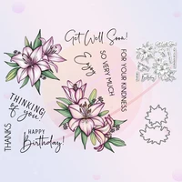 nature flowers floral cutting dies silicone clear stamp diy scrapbooking dies stamps for cards making spring series stecil decor