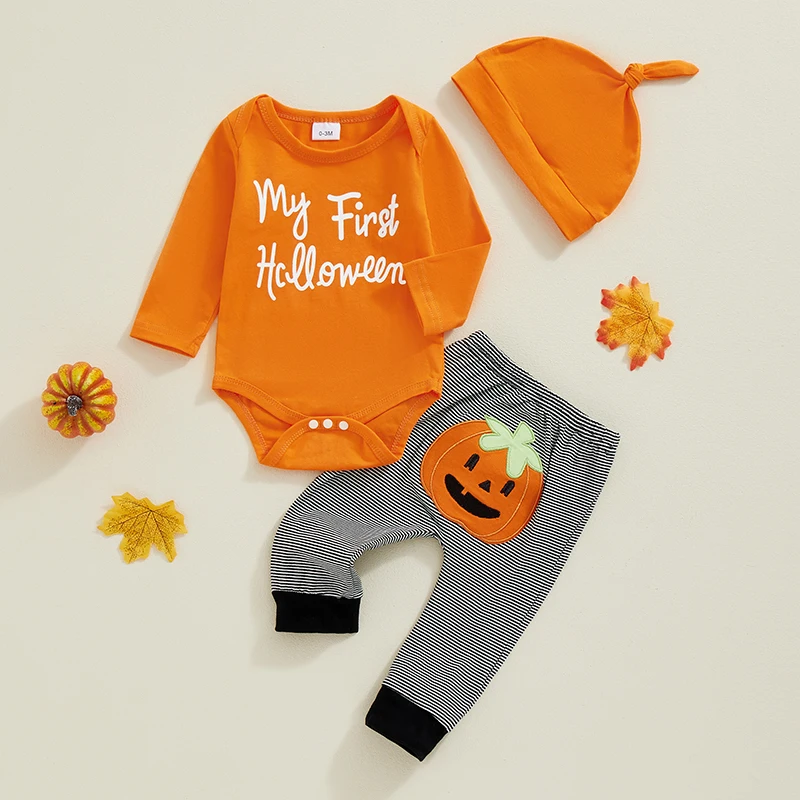 Комплект из 3 предметов для мальчиков одежда на Хэллоуин комбинезон с длинным