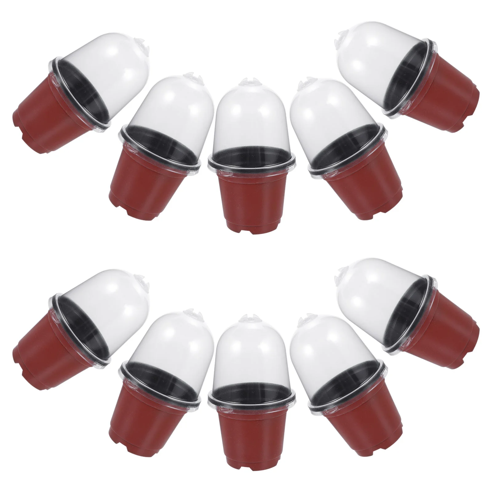 10 комплектов комнатных горшков для рассады с крышкой цветочных биоразлагаемых