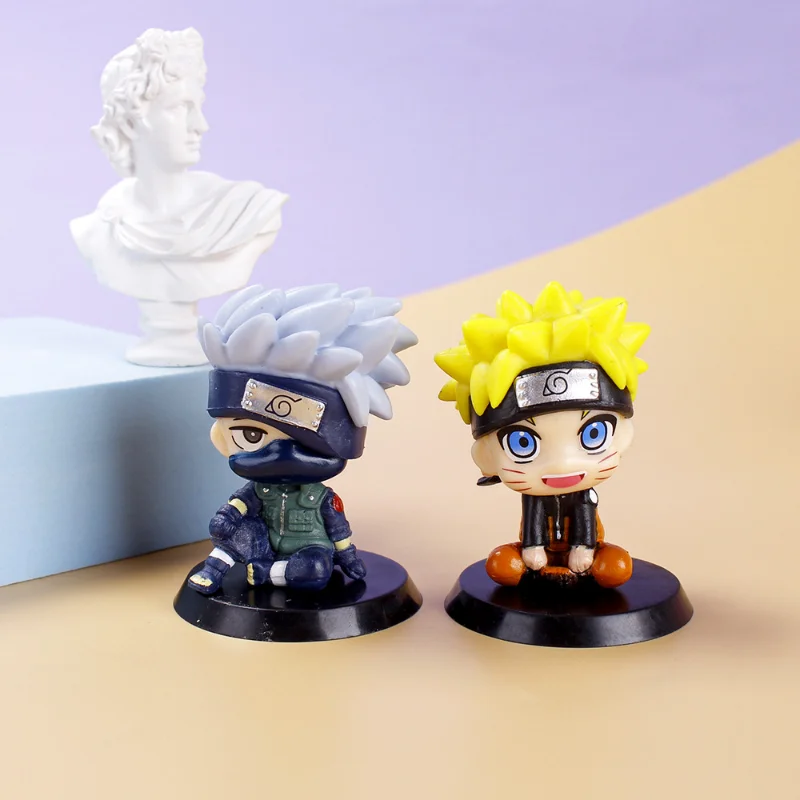 

Q Version Naruto Anime Doll Desktop Ornaments Hatake Kakash Uzumaki Naruto Action Figure Children's Toys Birthday Gift Tide Play