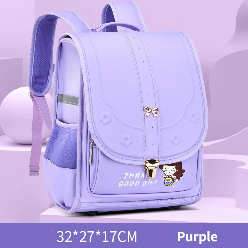 Primary Sweet Girl Boy Bow PU Fashion Large Capacity Backpacks for Students New Children Cartoon Dinosaur Mermaid Schoolbags