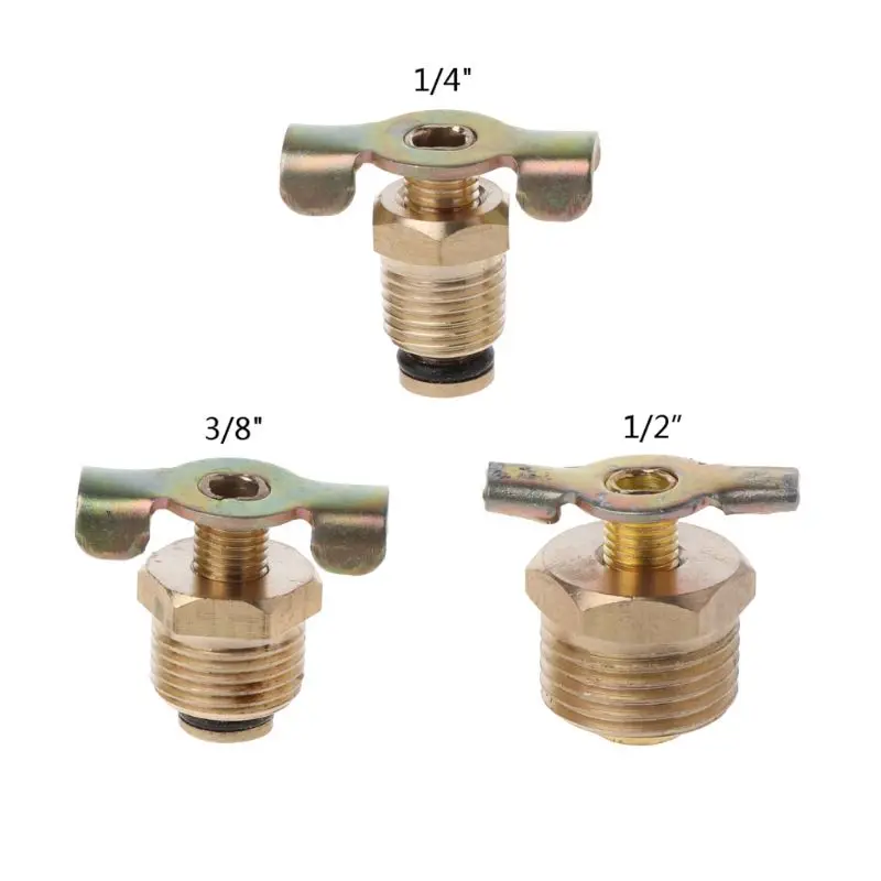 

N58C NPT 1/4" 3/8" 1/2'' Winged Style Drain Cock Solid Brass Water Drain for Valve for Train/Air Compressor Tanks Replacement