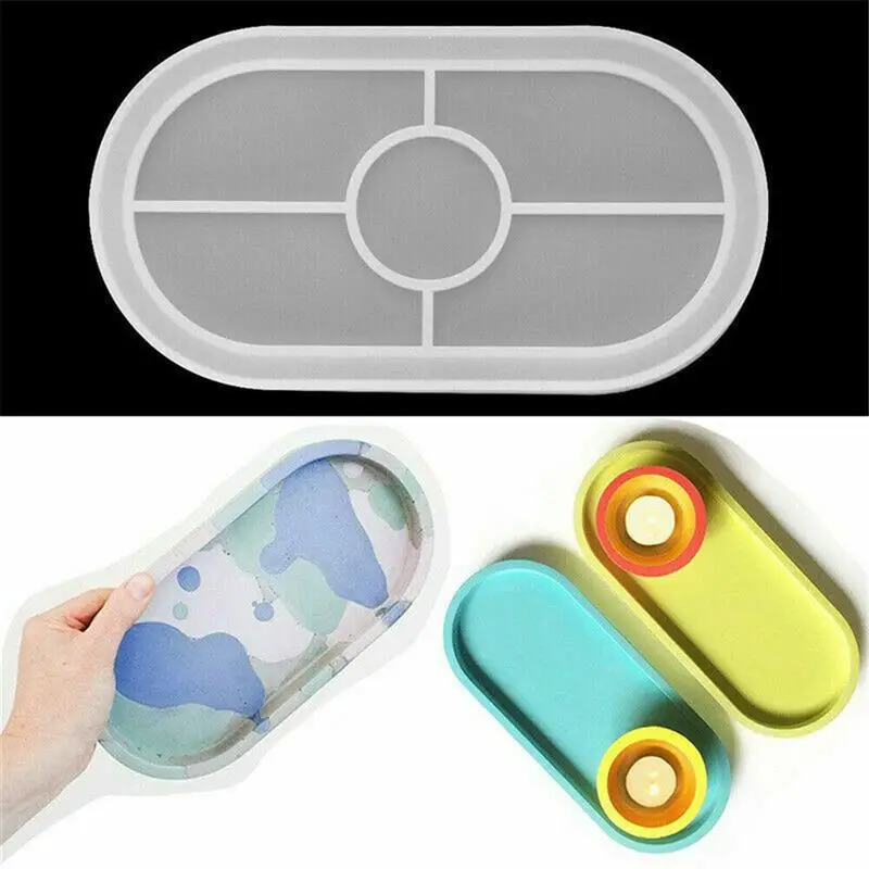 

Oval Silicone Mold for Coaster Molds Tray Resin DIY Clay Epoxy Resin Craft Cake Holder Resin Tray Coaster Mold