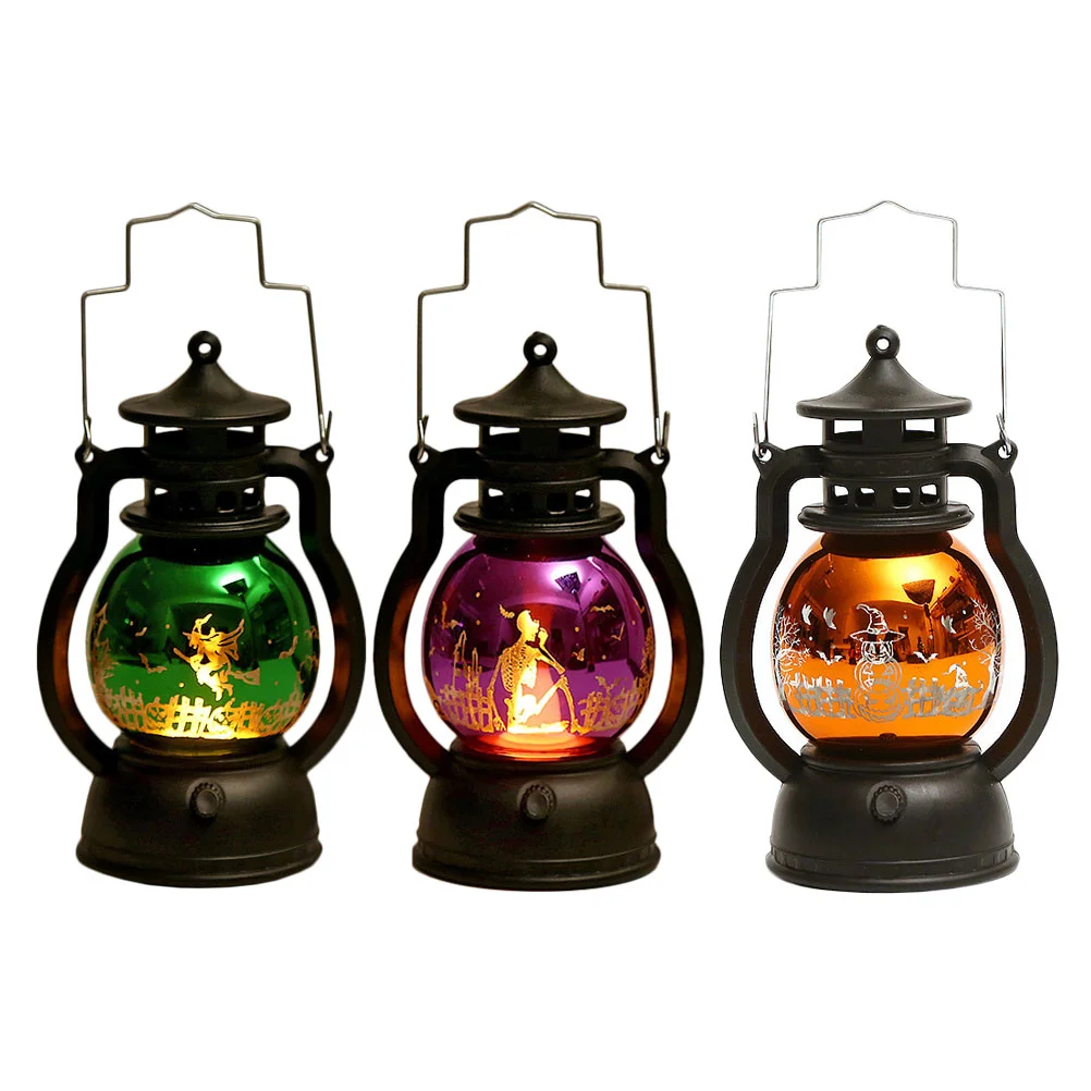 

3pcs Handle Lamps Decorative Atmosphere Lamp Electronic Lantern Lamp Handy Lantern for Bar Haunted House