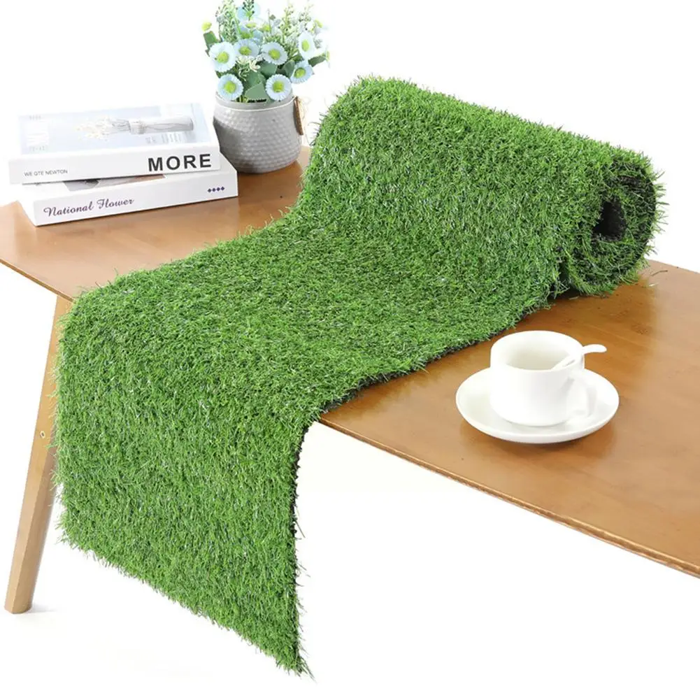 

35*120cm Artificial Grass Table Runner For Wedding Birthday Party Tabletop Decor Doormat Mats Banquet Synthetic Grass F5l3