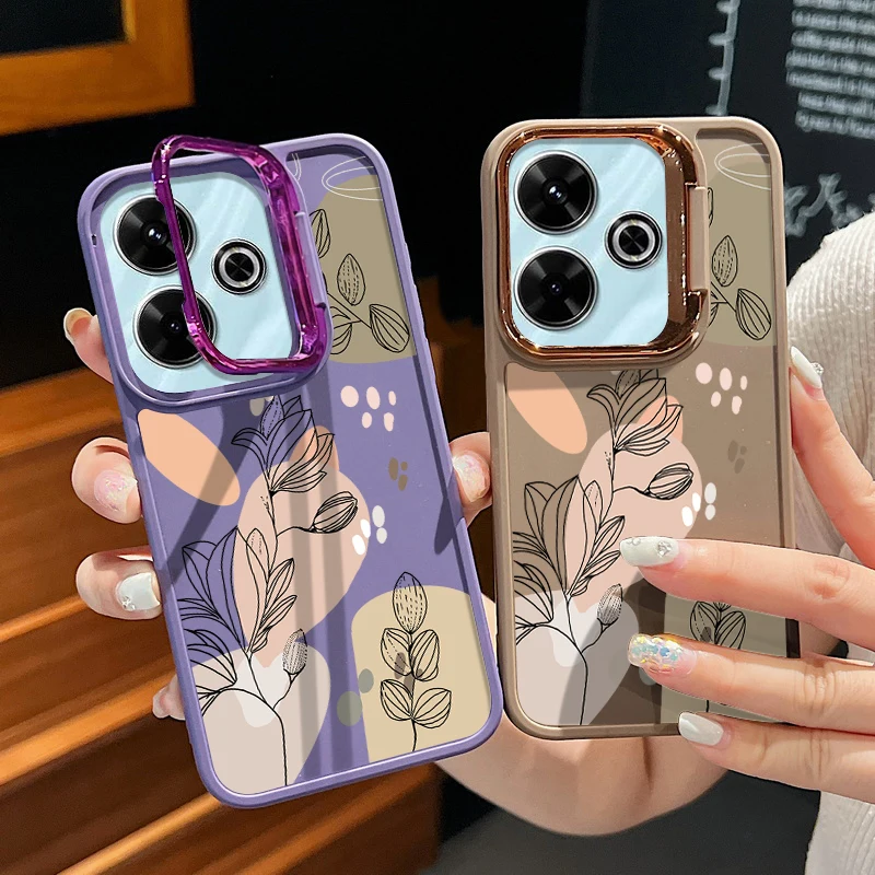 Чехол Line Flower для Xiaomi Redmi Note 11 13 Pro 5G 12 13C 4G Funda роскошная подставка объектива