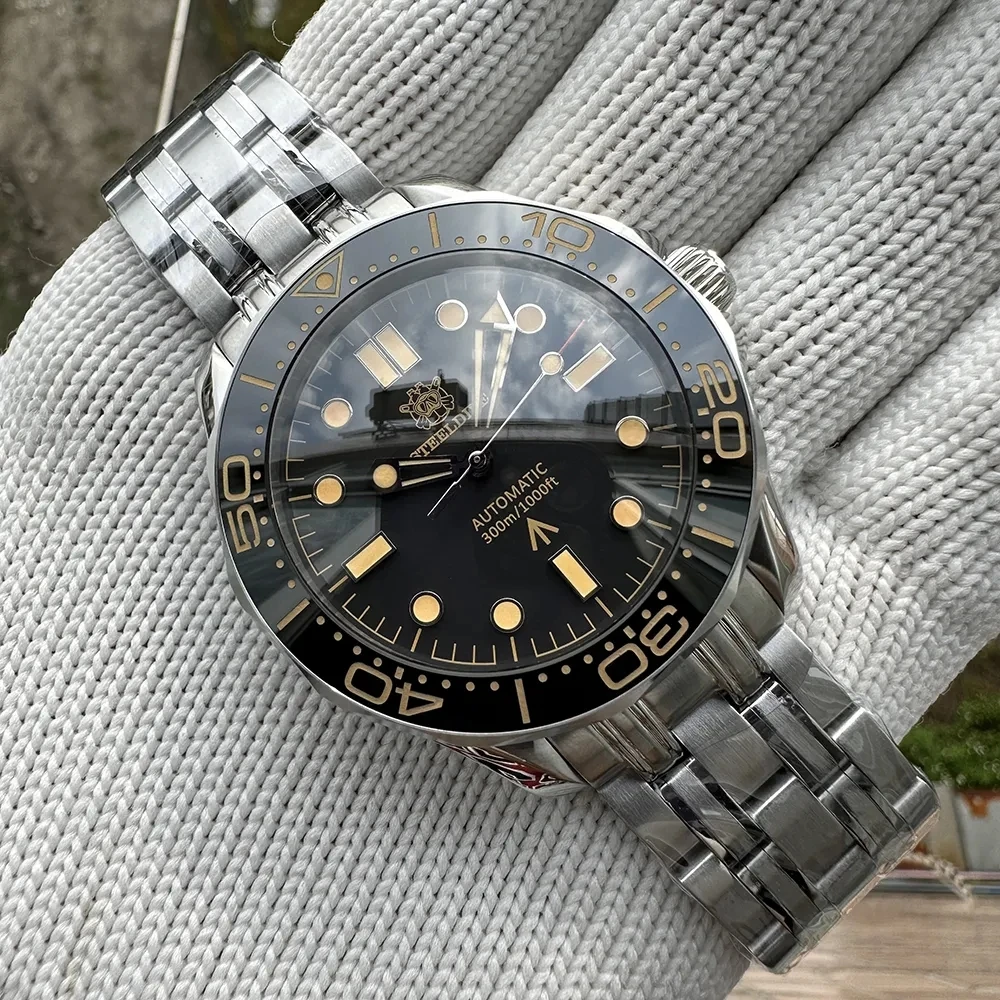 Steeldive Sd1957 Bracciale In Acciaio 42Mm Lunetta In Ceramica Vintage 200M Nh35 Vetro Zaffiro Luminoso Orologio Da Immersione Automatico Da Uomo Relo