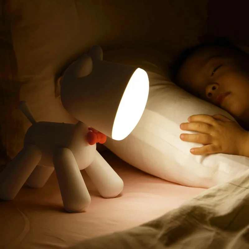 New Dog Led Night Lamp For Children 1200mAh Rechargable Cartoon Night Light Adjust Brightness Table Lamp Home Bedroom