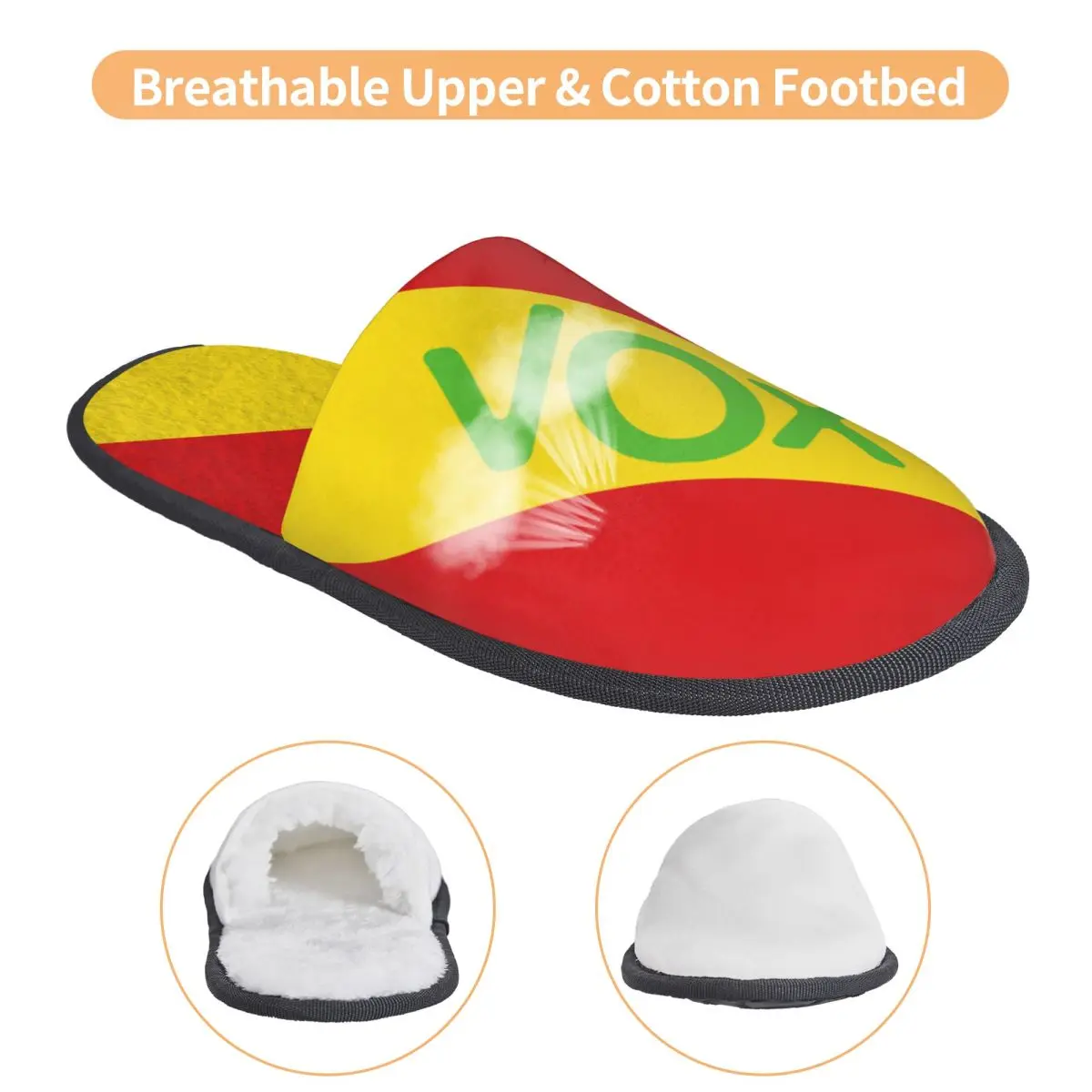 Пользовательские флаг Испании Vox мягкие домашние тапочки из пены с эффектом