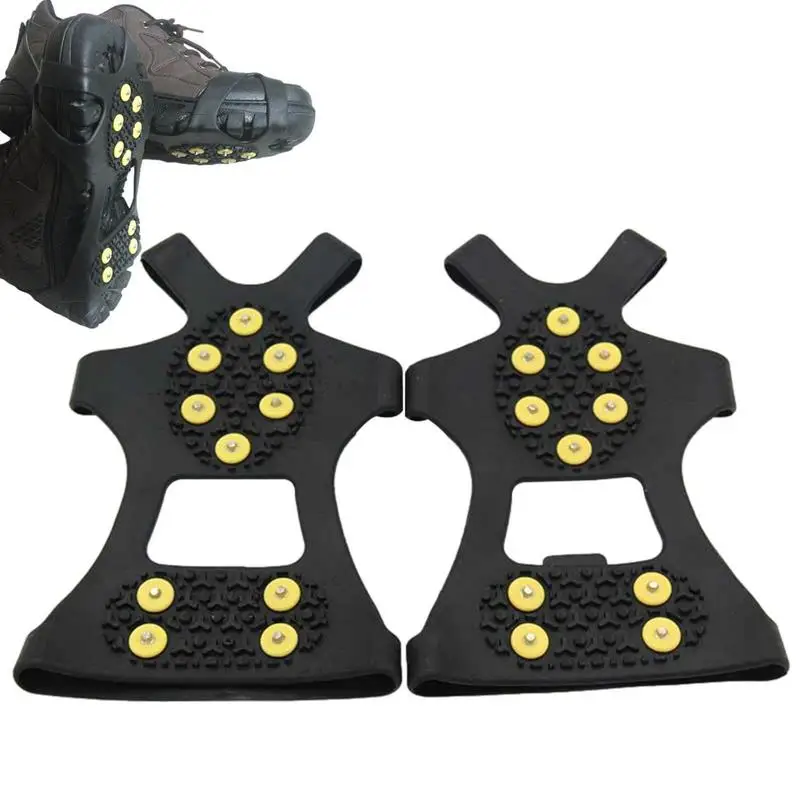 Snow Cleats Ice Cleats For Shoes Boots With 10 Tooth Anti Slip Rubber Grips Spikes Ice Cleats Snow Grips Ice Fishing Gear Tool images - 6