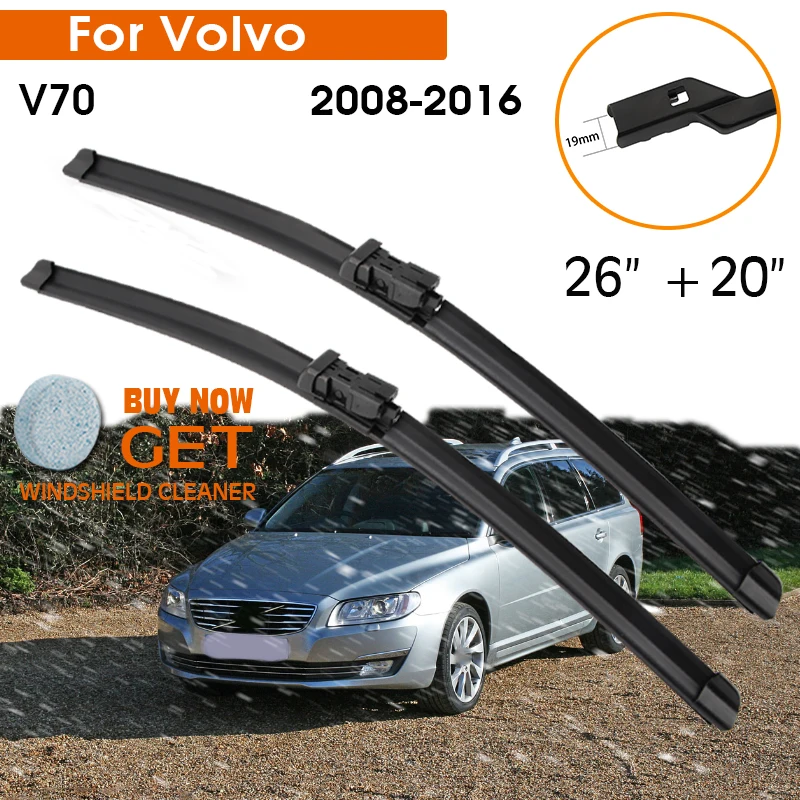 

Car Wiper Blade For Volvo V70 2008-2016 Windshield Rubber Silicon Refill Front Window Wiper 26"+20" LHD RHD Auto Accessories