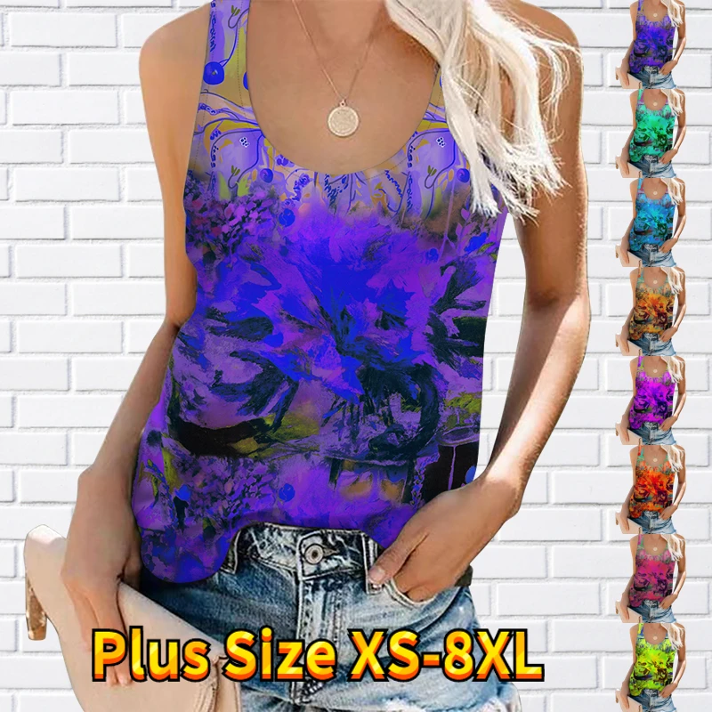 

Майка женская Повседневная без рукавов, модная уличная одежда для отдыха, повседневный жилет без воротника с принтом животных, 2023