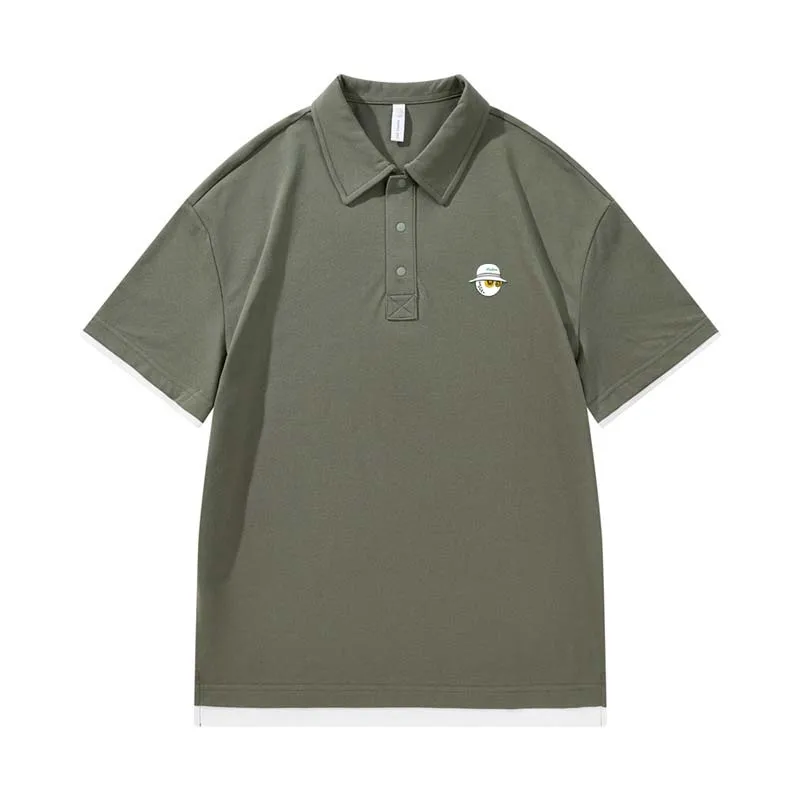 2023 Men's Wear Malbon Golf Polo Clothing Summer Men Shirt Solid Color Short Sleeve Casual Business Sports