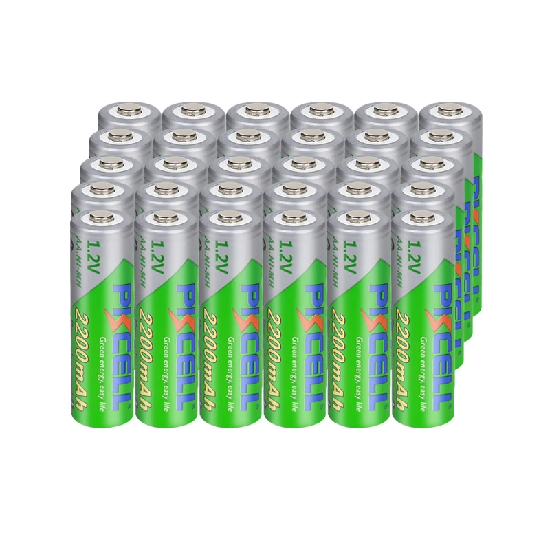 

32PC PKCELL 1.2V Ni-MH AA Pre-charged Rechargeble Battery AA Rechargeable Batteries 2200mAh for camera toy For MP3 MP4 Player