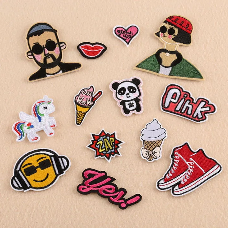 Новое поступление 10 шт. розовая лошадь да о вау вышитые нашивки железная на мотив